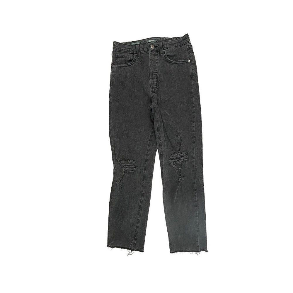 Wild Fable High Rise Slim Straight Distressed Raw Hem Women's size 8 Black Jeans